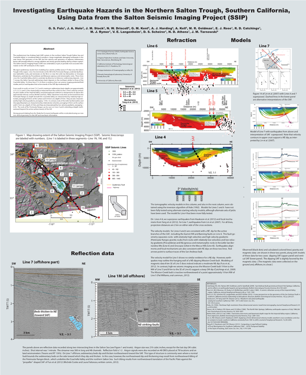 Investigating Earthquake Hazards in the Northern Salton Trough, Southern California, Using Data from the Salton Seismic Imaging Project (SSIP)