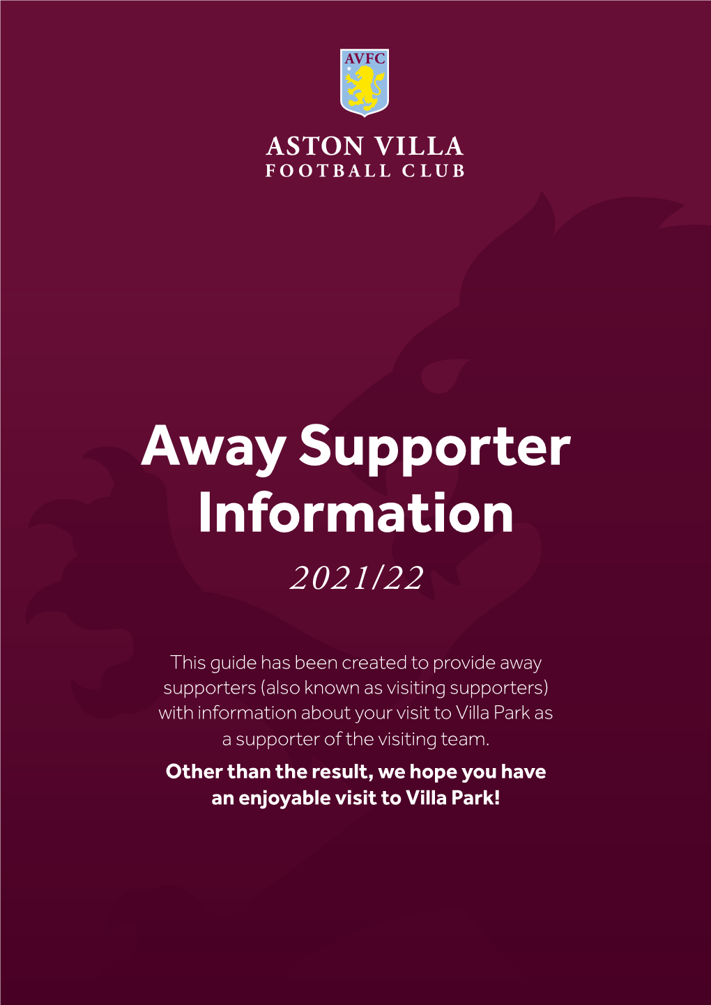 Away Supporter Information 2021/22