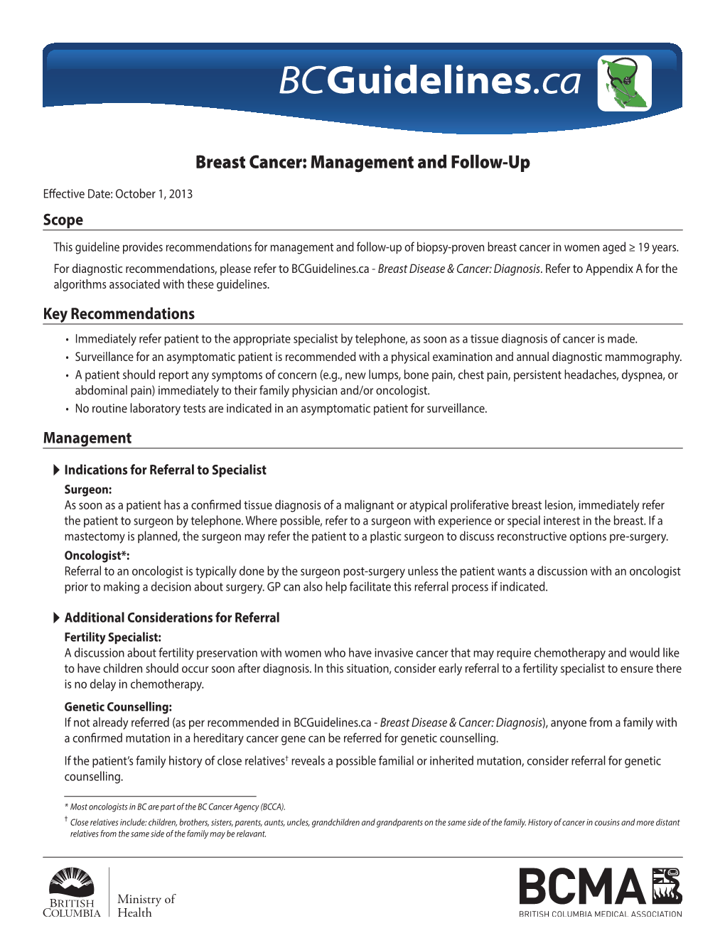 Breast Cancer: Management and Follow-Up
