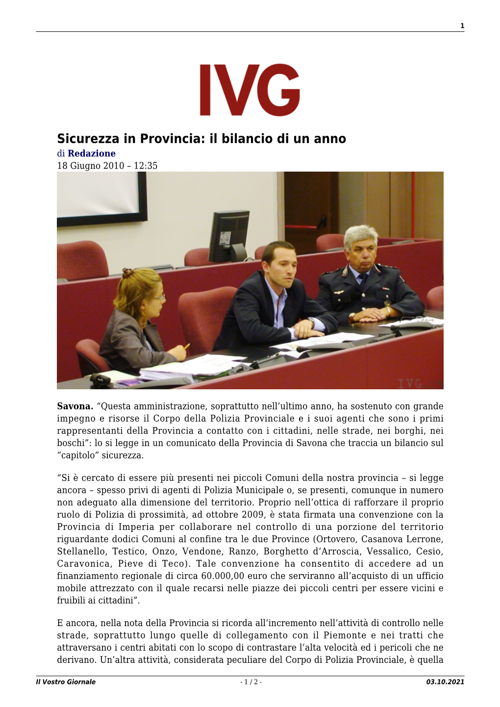 Il Vostro Giornale - 1 / 2 - 03.10.2021 2