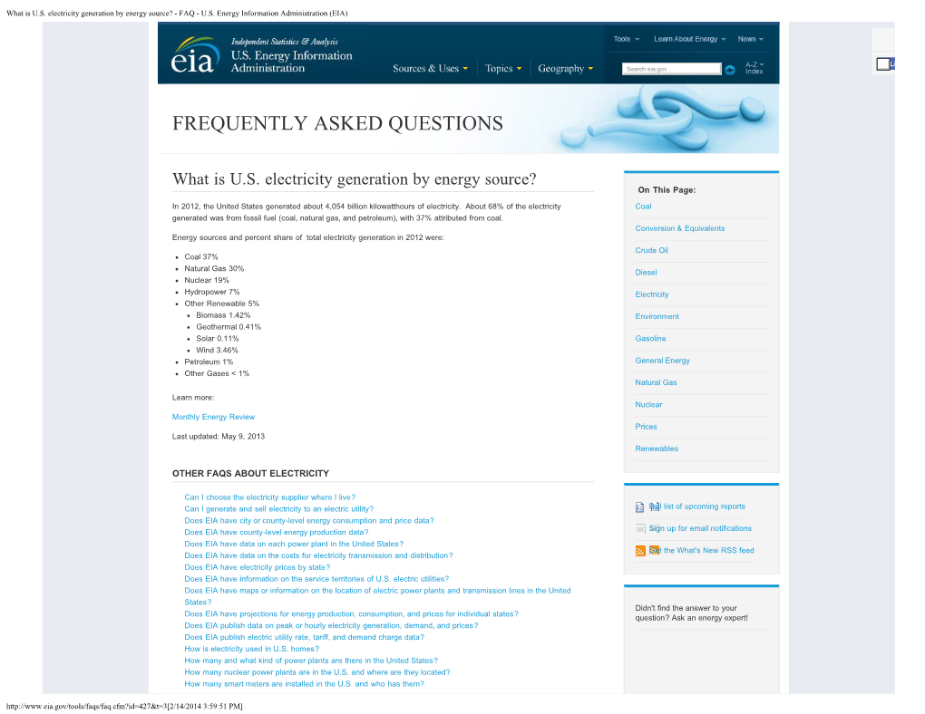 What Is US Electricity Generation by Energy Source