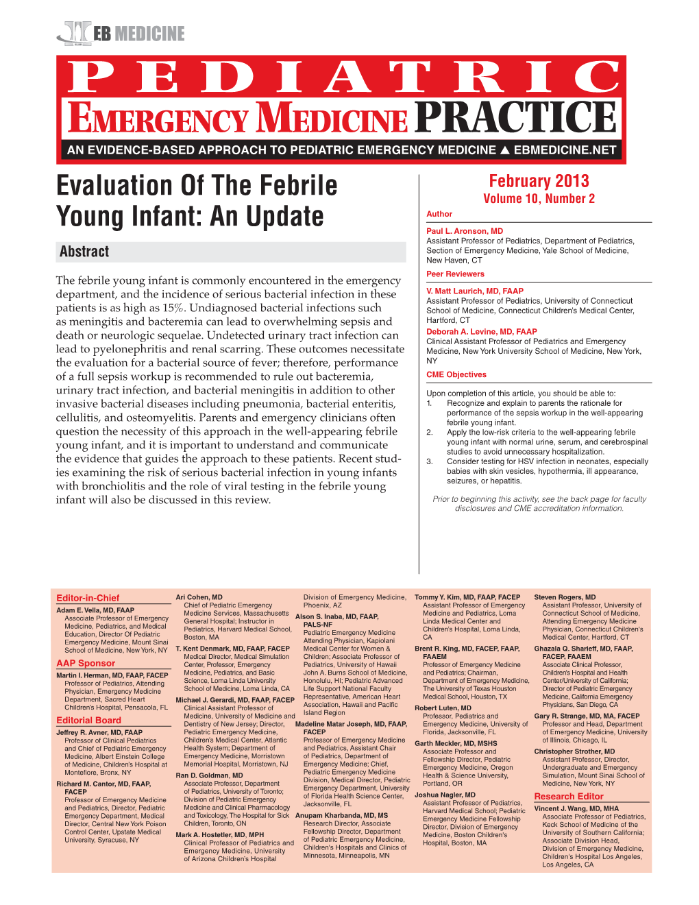 Evaluation of the Febrile Young Infant