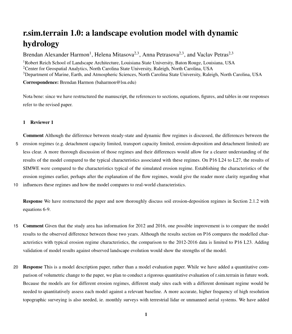 A Landscape Evolution Model with Dynamic Hydrology