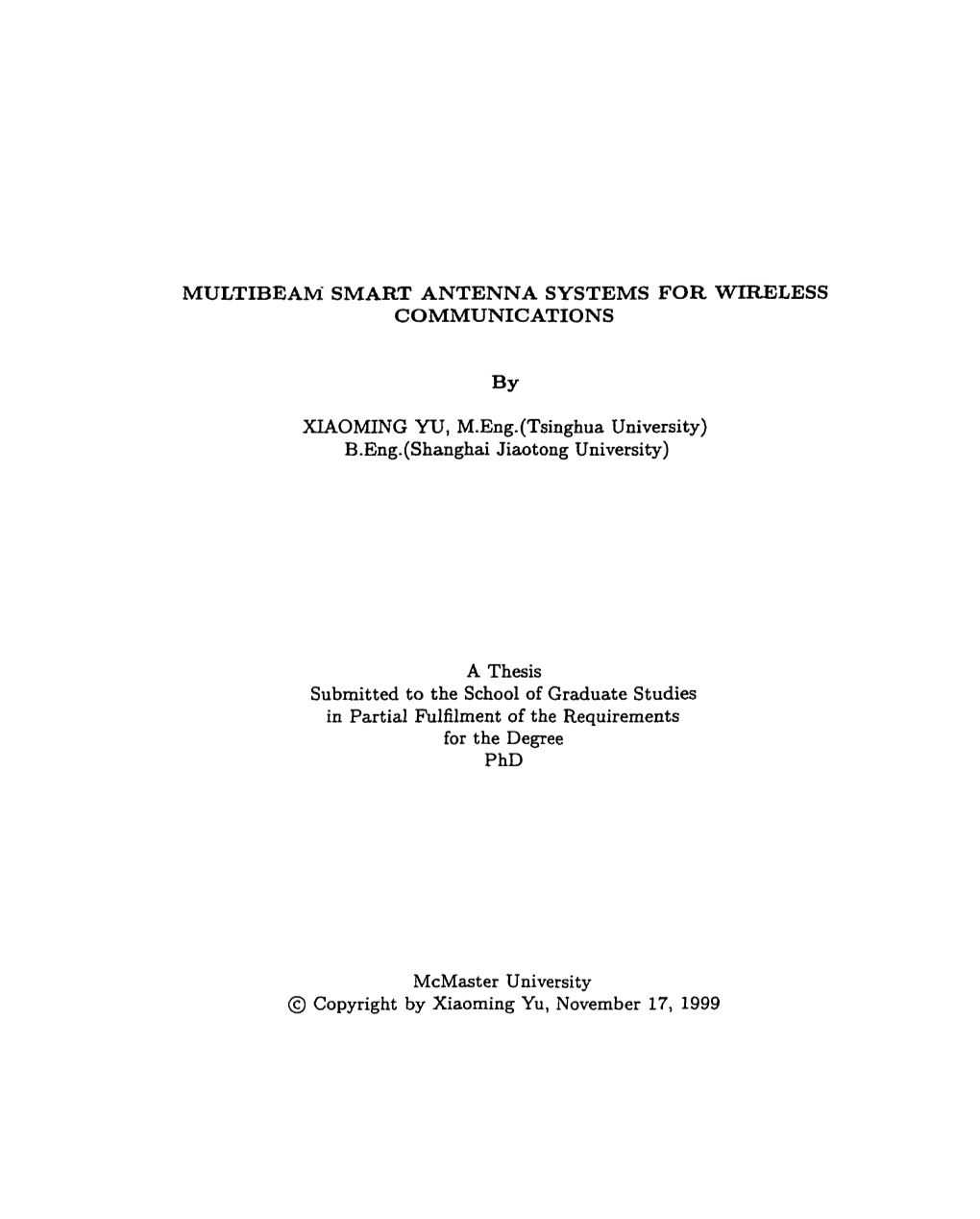 Multibeam- Smart Antenna Systems for Wless Communications