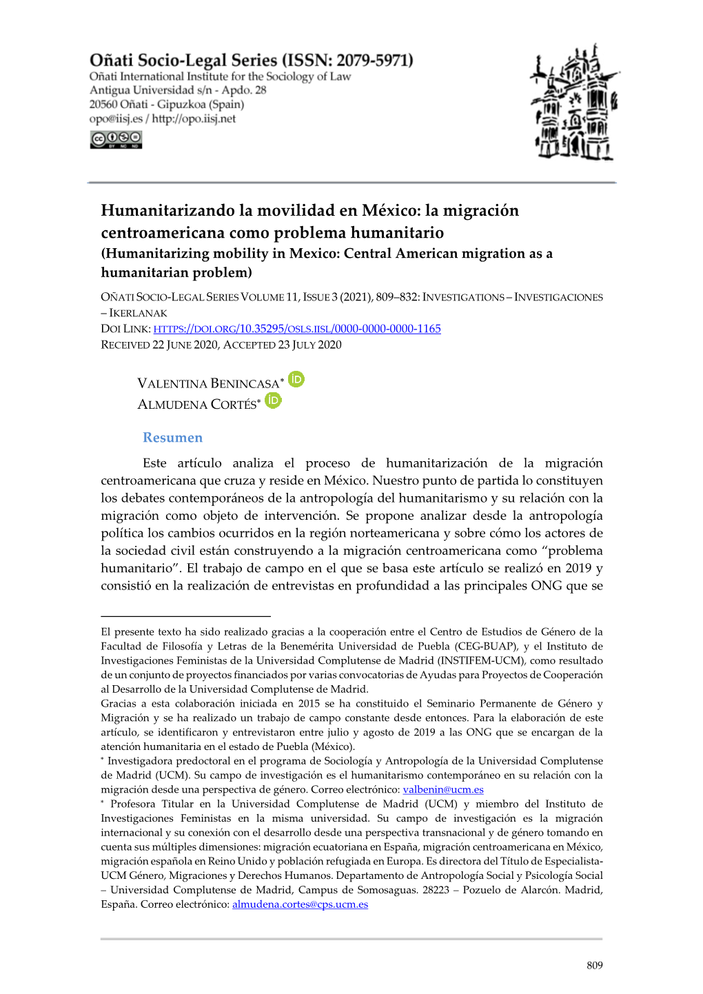 La Migración Centroamericana Como Problema Humanitario (Humanitarizing Mobility in Mexico: Central American Migration As a Humanitarian Problem)