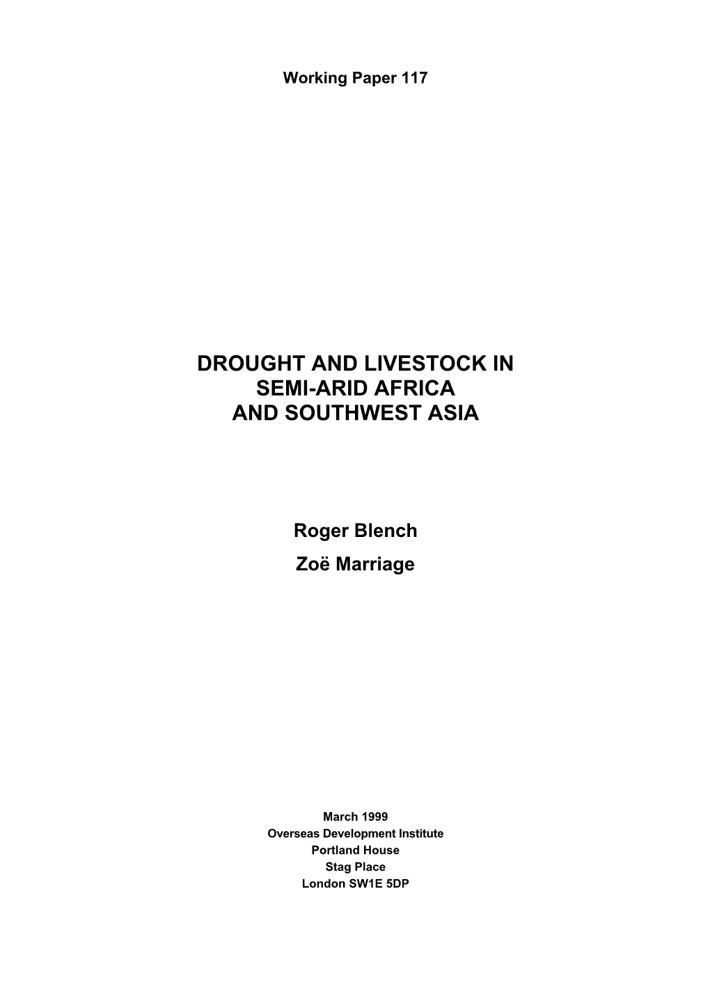 Drought and Livestock in Semi-Arid Africa and Southwest Asia