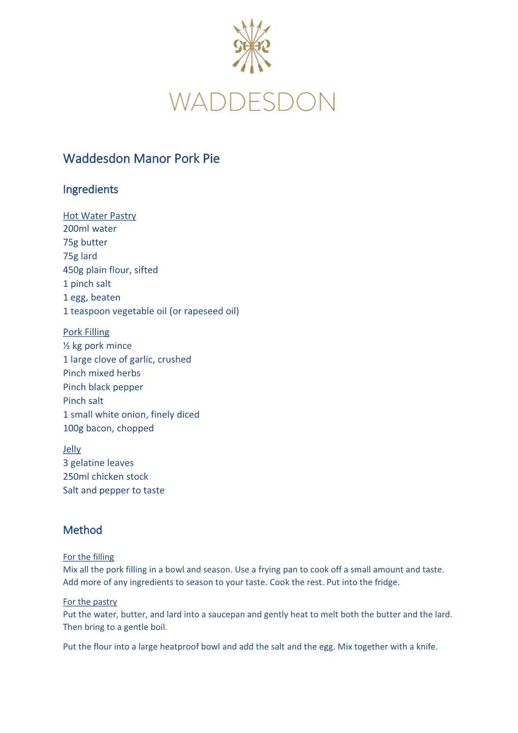 Waddesdon Manor Pork Pie