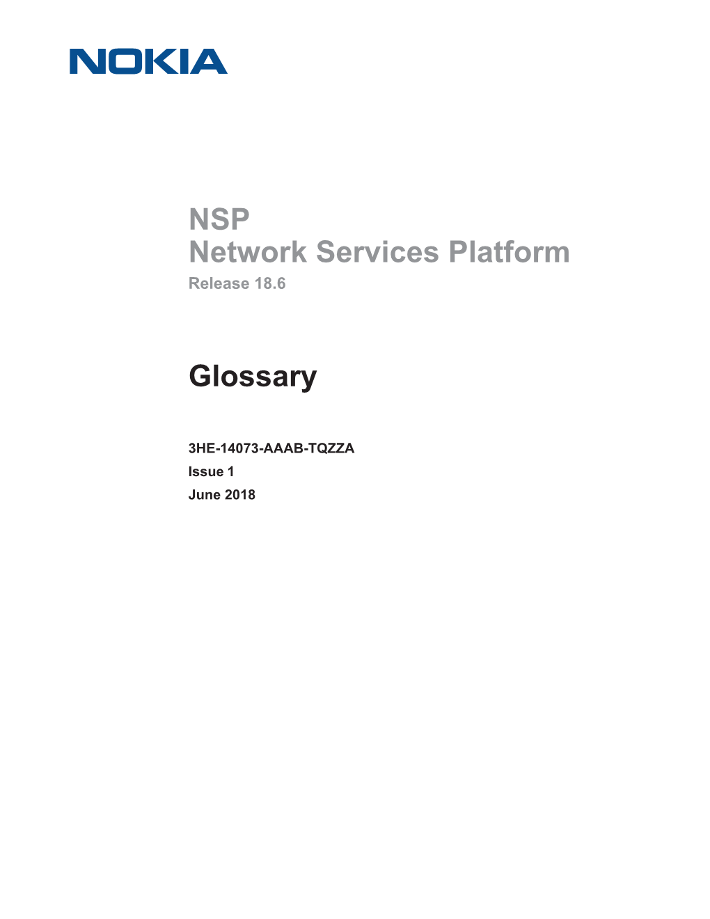 NSP Network Services Platform Release 18.6 Glossary