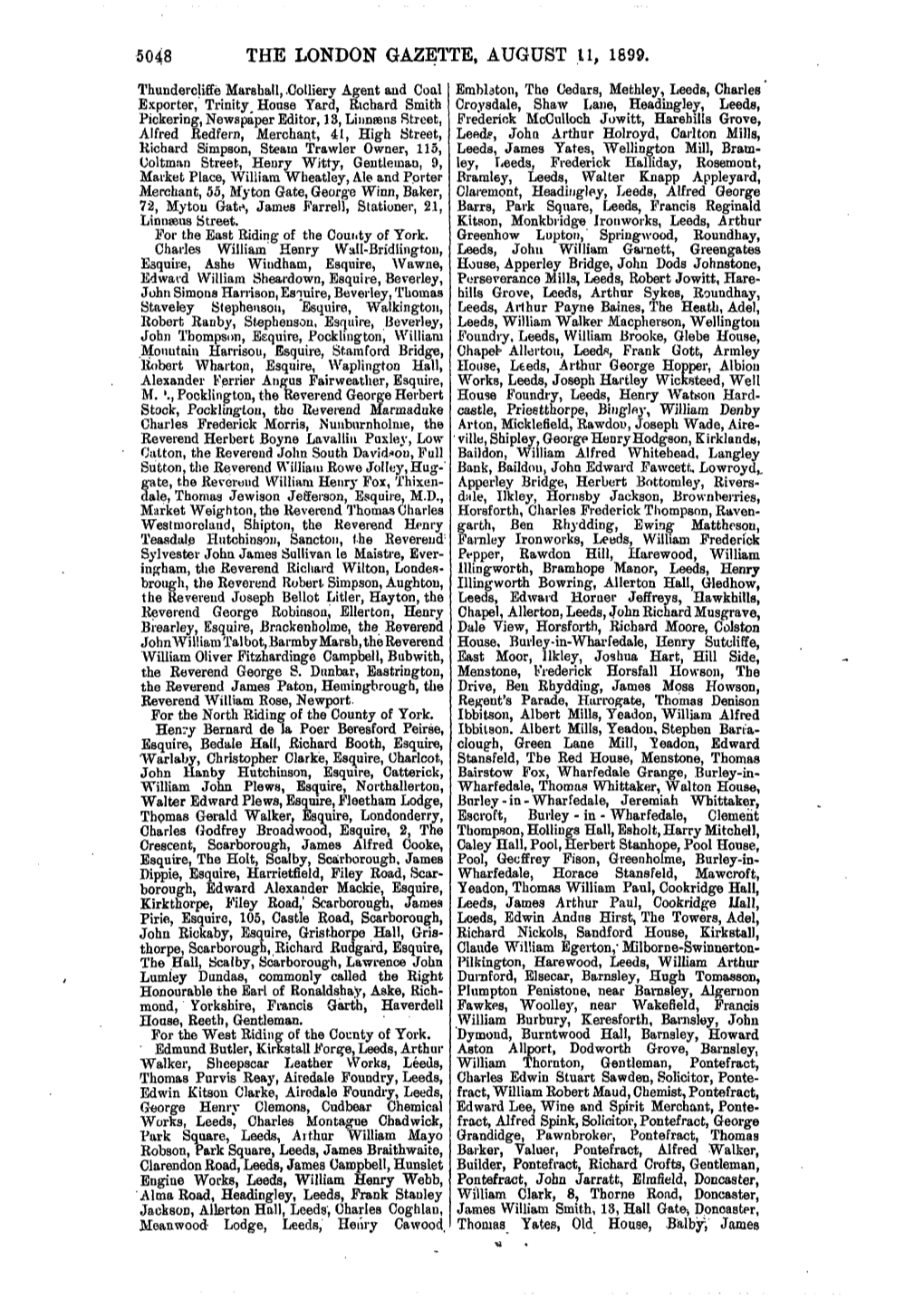 THE LONDON GAZETTE, AUGUST Ll, 1899