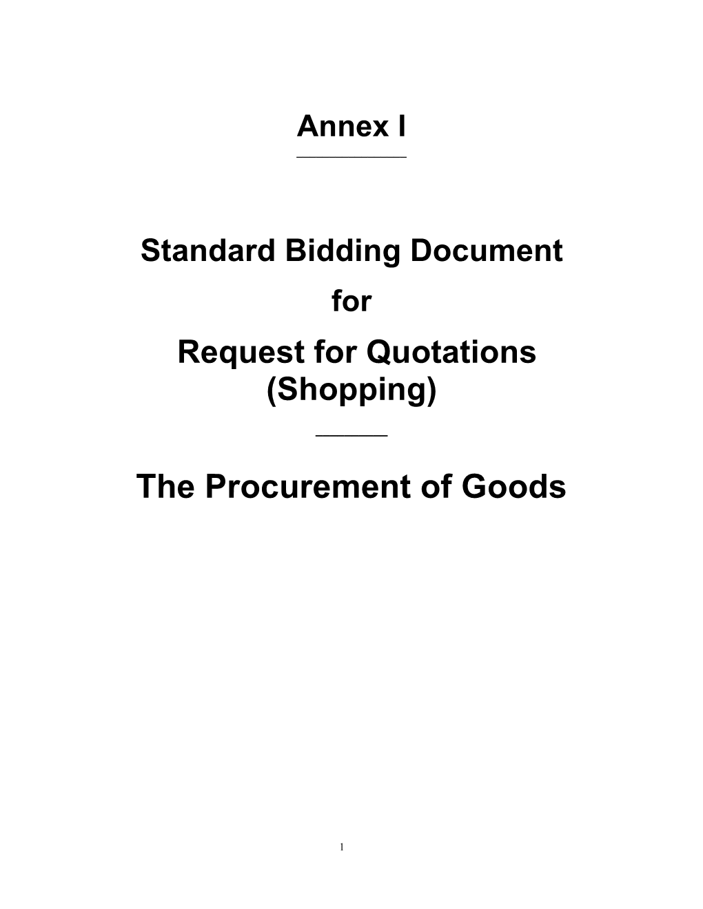 The Procurement of Goods