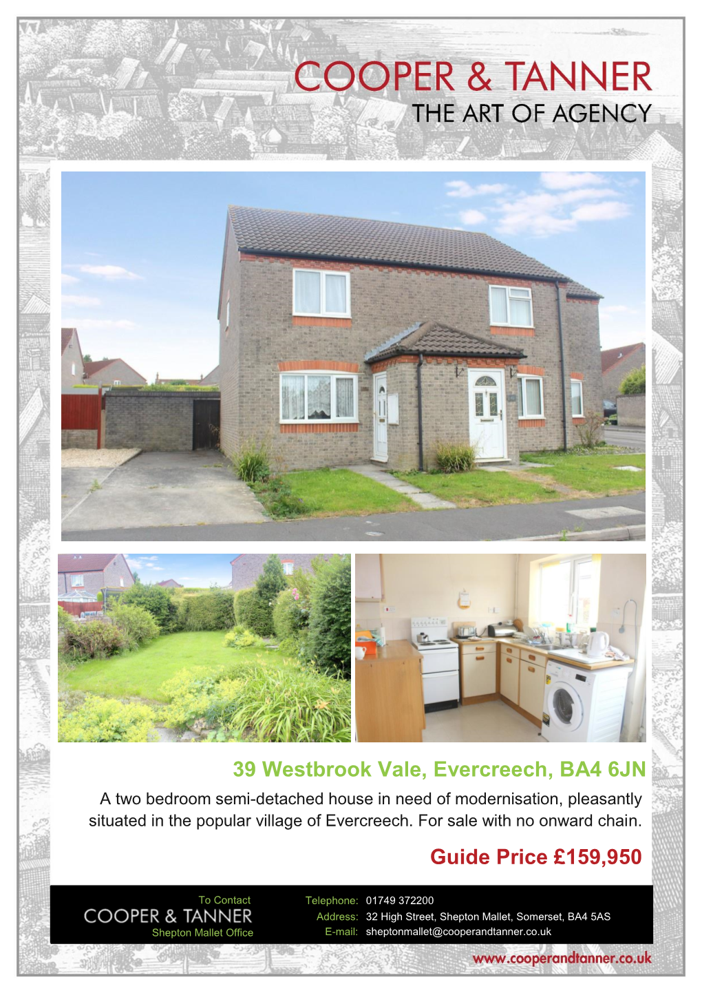 39 Westbrook Vale, Evercreech, BA4 6JN Guide Price £159,950