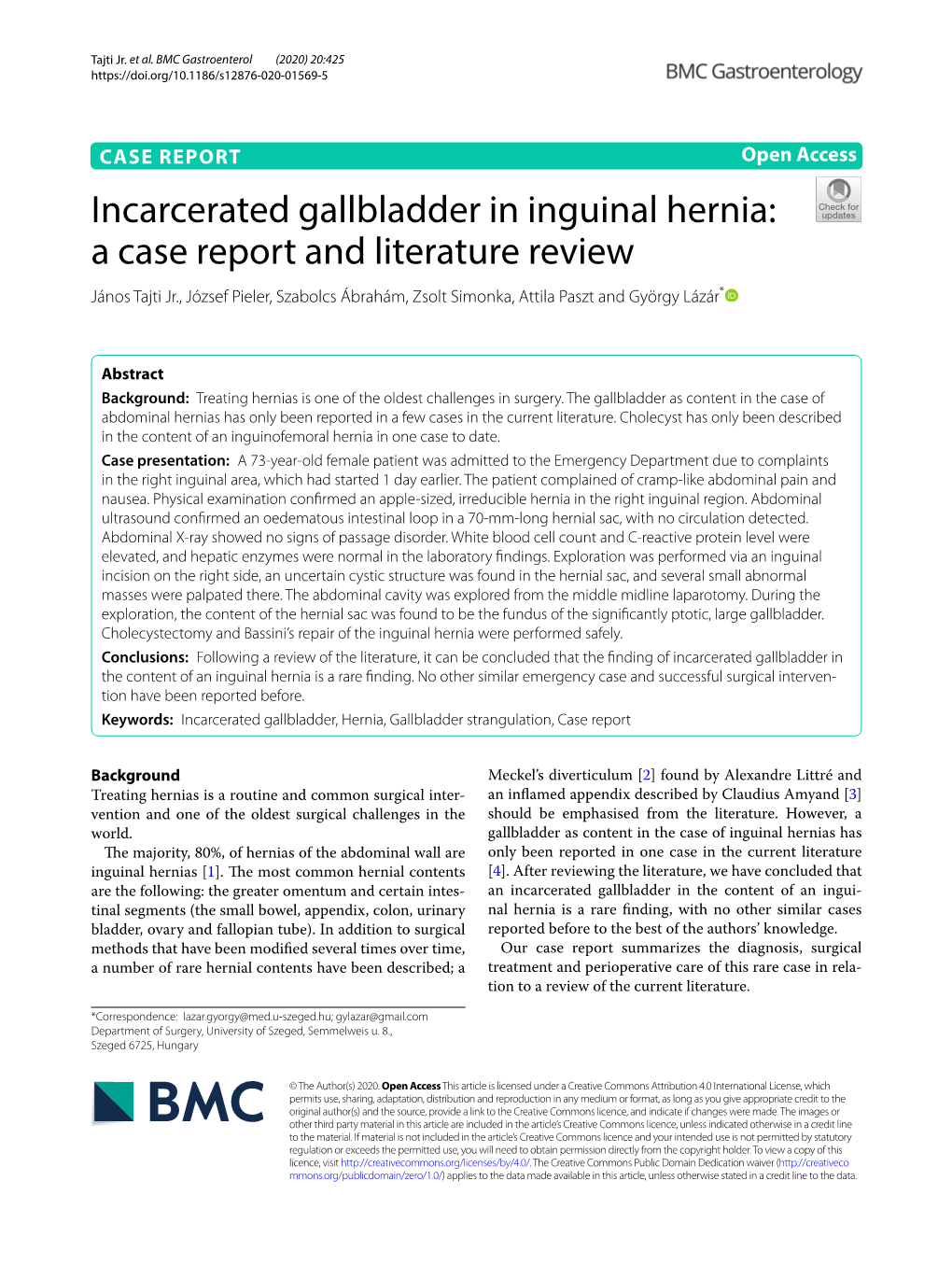 Incarcerated Gallbladder in Inguinal Hernia: a Case Report and Literature