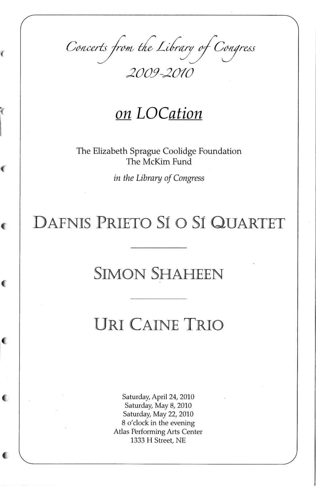 Program Features Don Byron's Spin for Violin and Piano Commissioned by the Mckim Fund in the Library of Congress