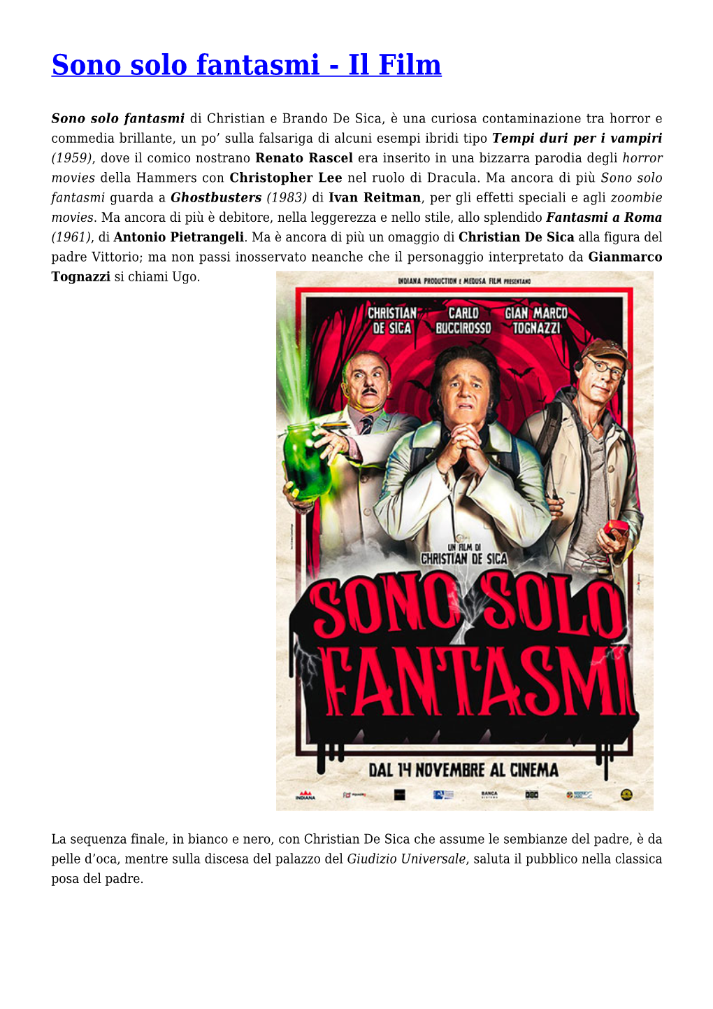 Sono Solo Fantasmi - Il Film