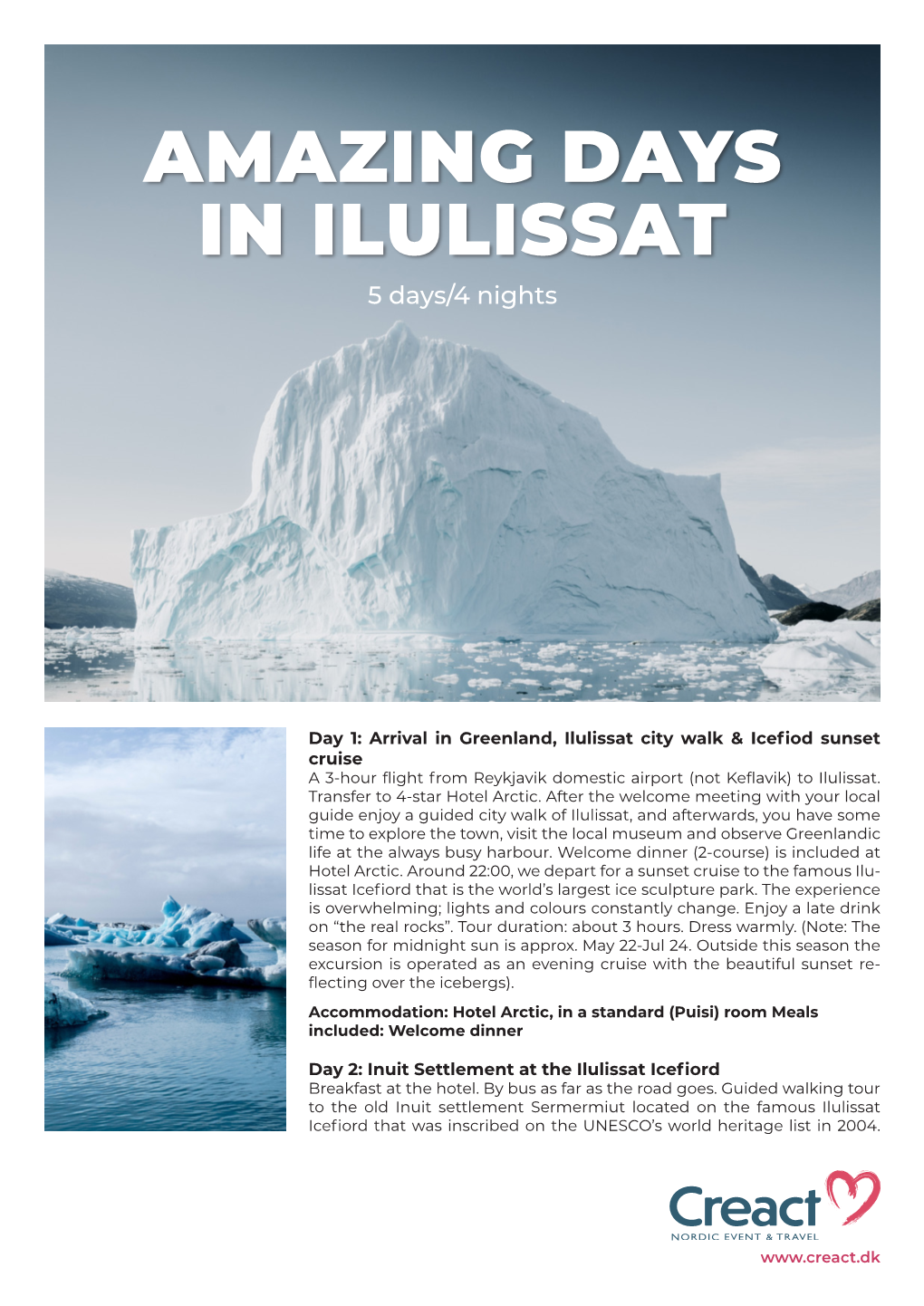 AMAZING DAYS in ILULISSAT 5 Days/4 Nights