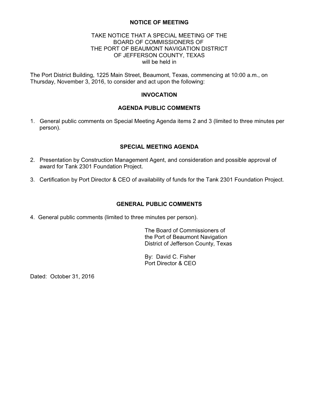 Notice of Meeting