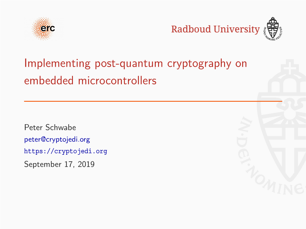 Implementing Post-Quantum Cryptography on Embedded Microcontrollers