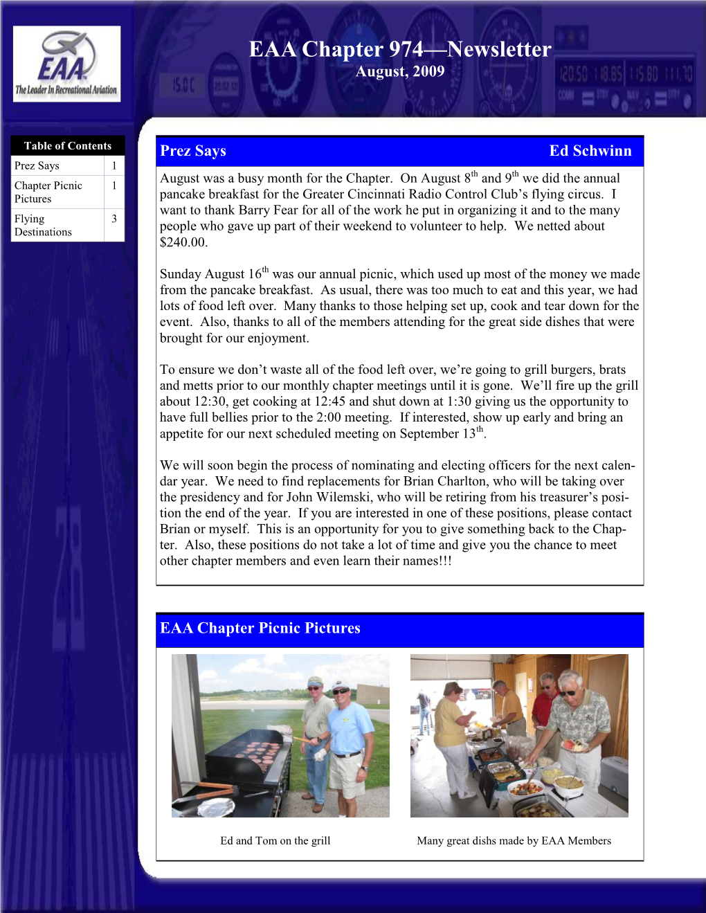 EAA Chapter 974—Newsletter August, 2009
