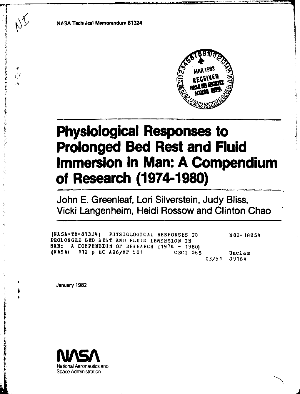 Physiological Responses to Prolonged Bed Rest and Fluid
