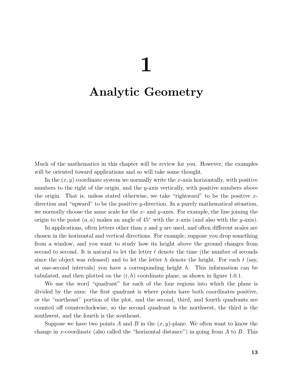 Chapter 1: Analytic Geometry
