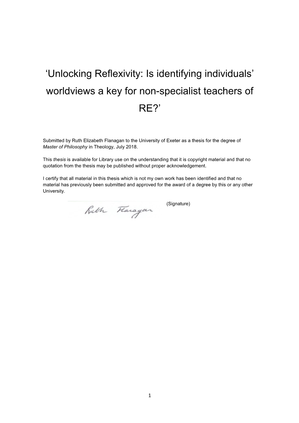 'Unlocking Reflexivity: Is Identifying