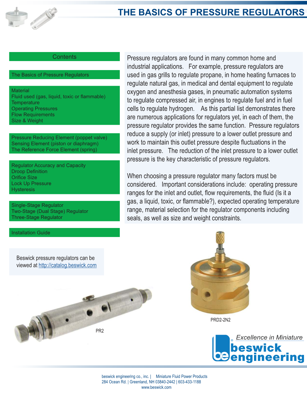 The Basics of Pressure Regulators