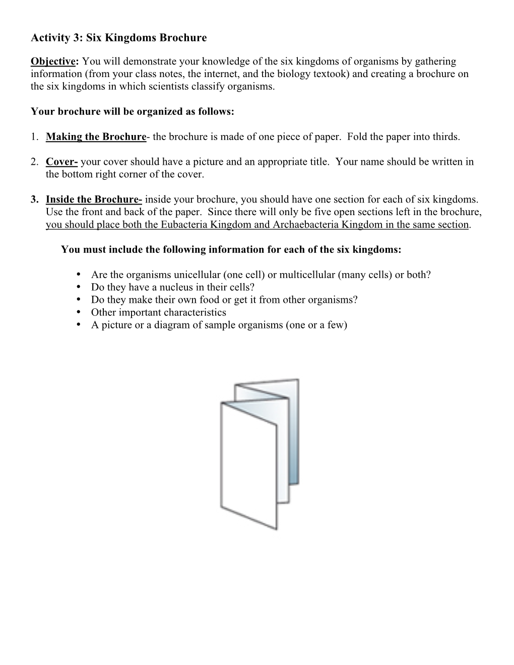 Activity 3: Six Kingdoms Brochure