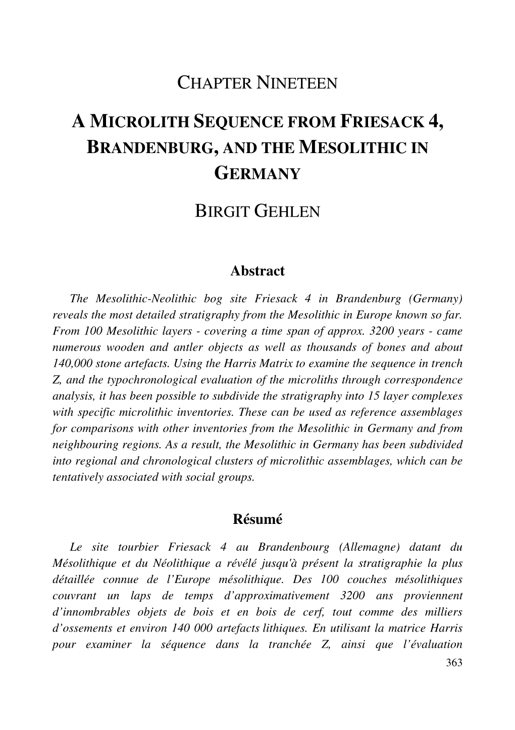 Chronology and Evolution in the Mesolithic of North-West Europe