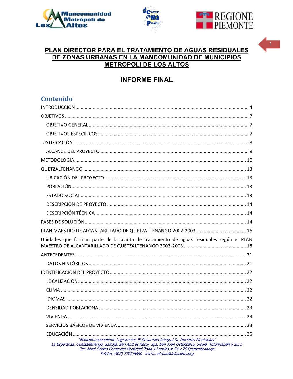 INFORME FINAL Contenido