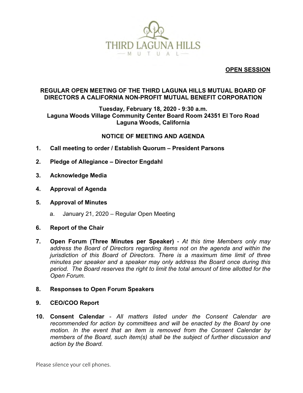 Third Board Agenda 02-18-2020