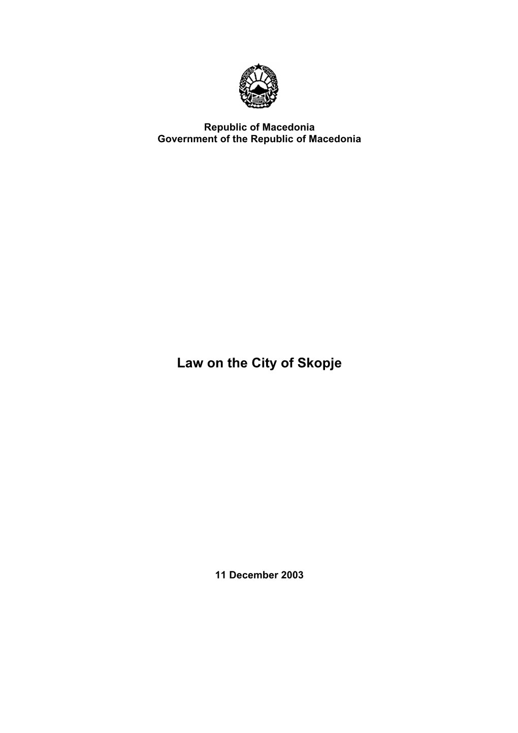 Law on the City of Skopje