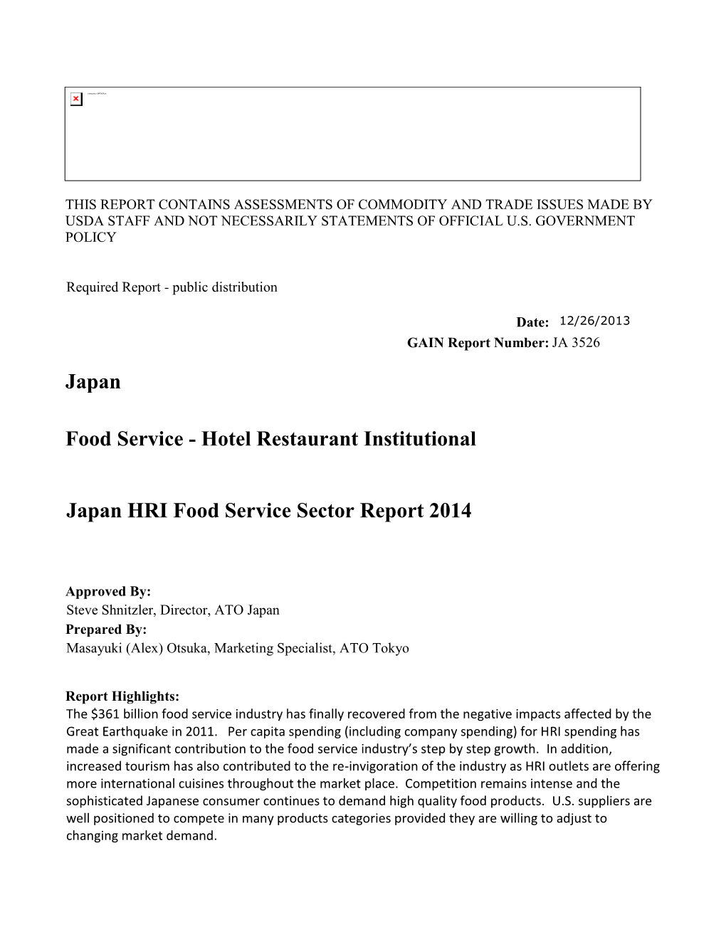 Hotel Restaurant Institutional Japan