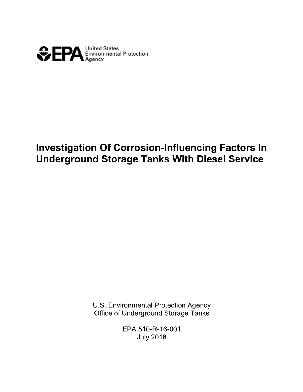 Investigation of Corrosion-Influencing Factors in Underground Storage Tanks with Diesel Service