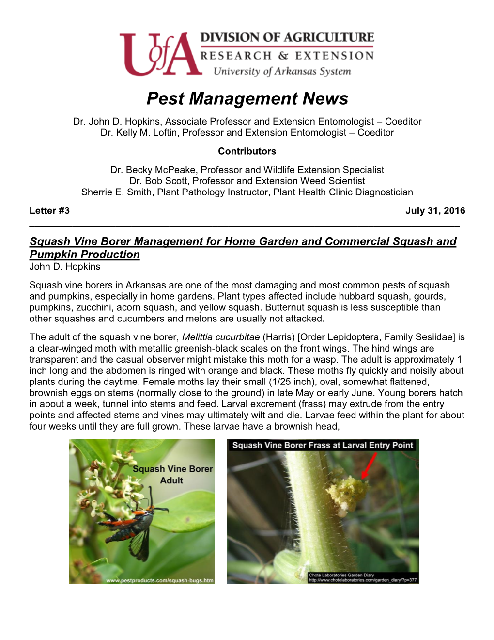 Pest Management News