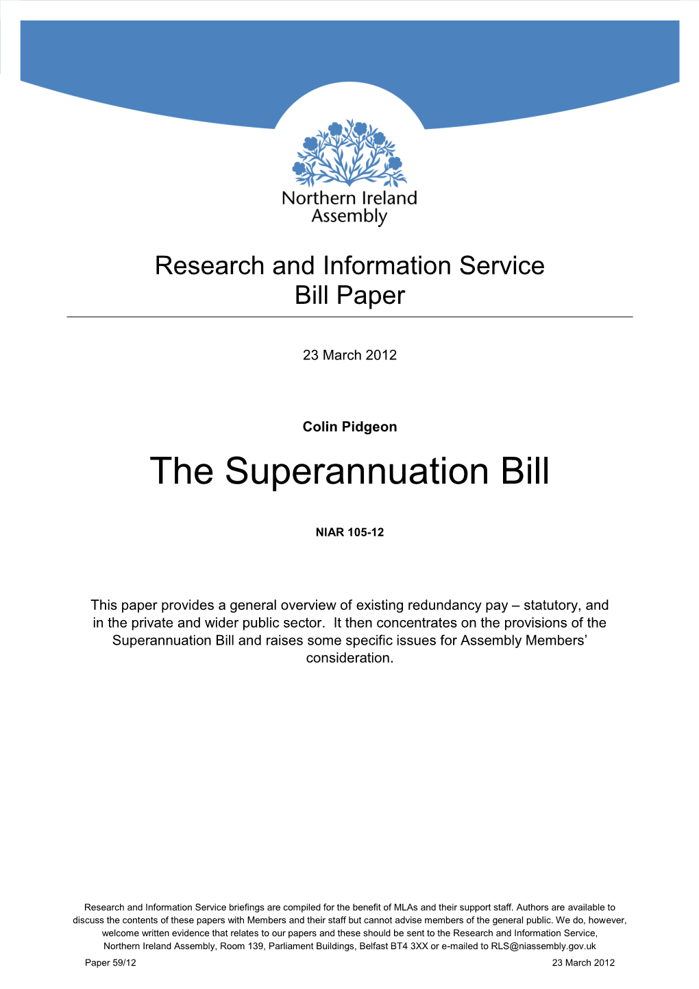 The Superannuation Bill