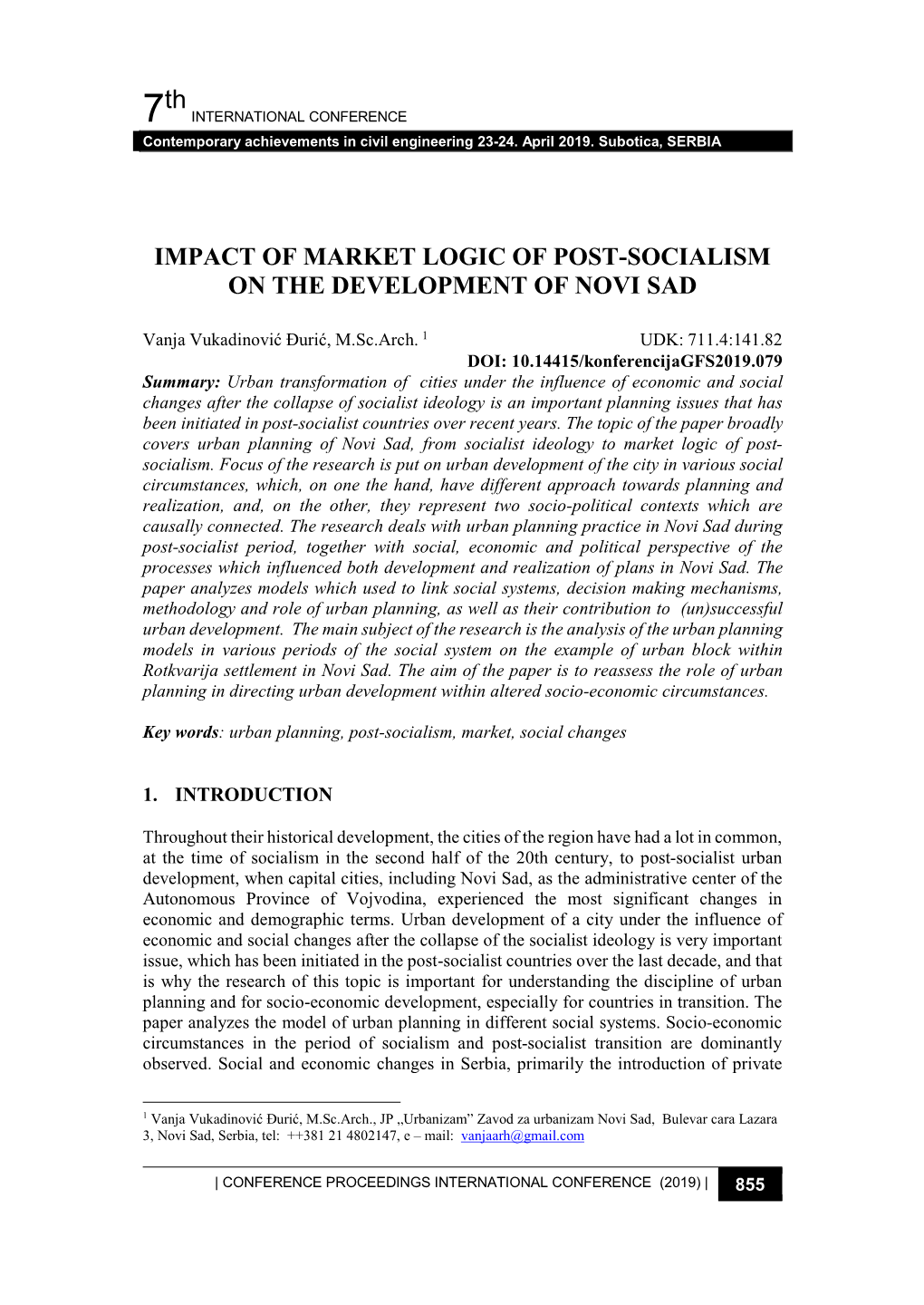 7Th IMPACT of MARKET LOGIC of POST-SOCIALISM on THE