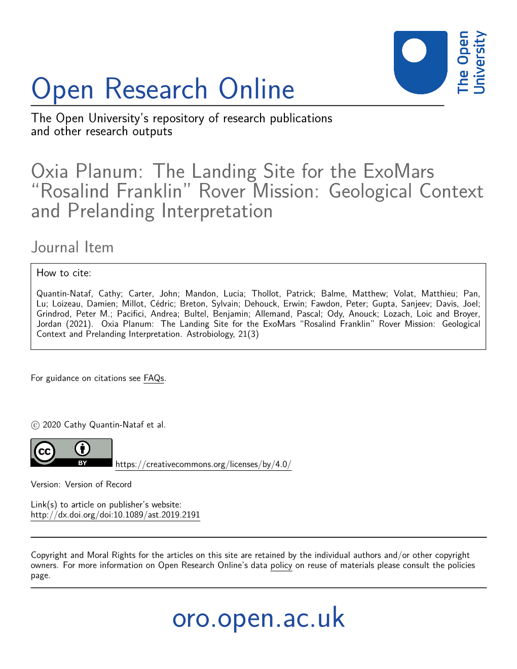 Open Research Online Oro.Open.Ac.Uk