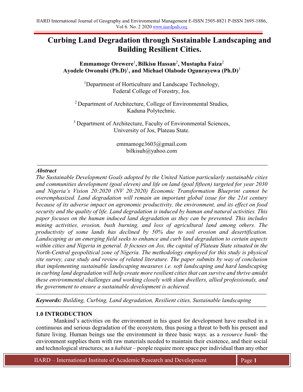 Curbing Land Degradation Through Sustainable Landscaping and Building Resilient Cities