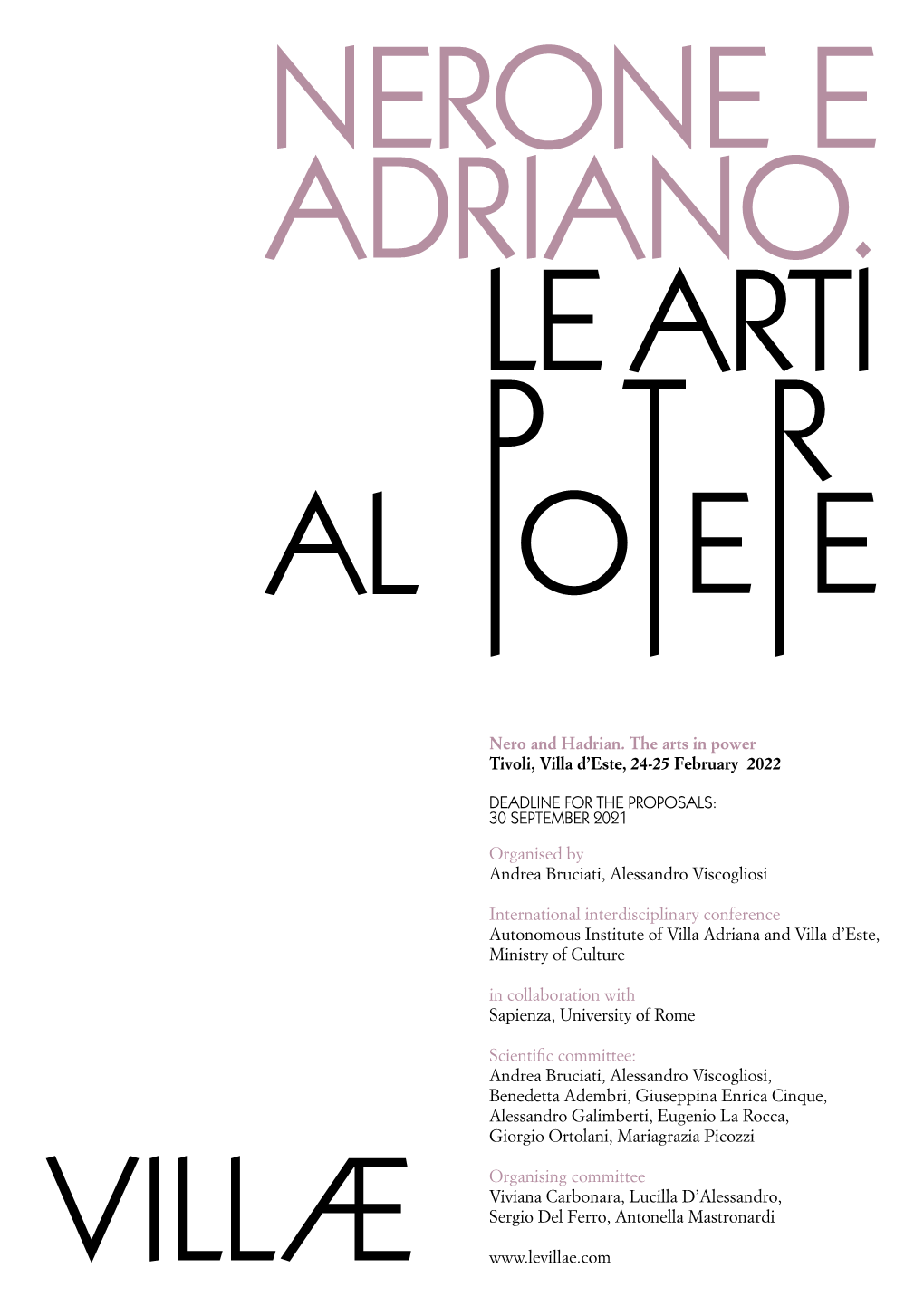 Nero and Hadrian. the Arts in Power Tivoli, Villa D'este, 24-25 February