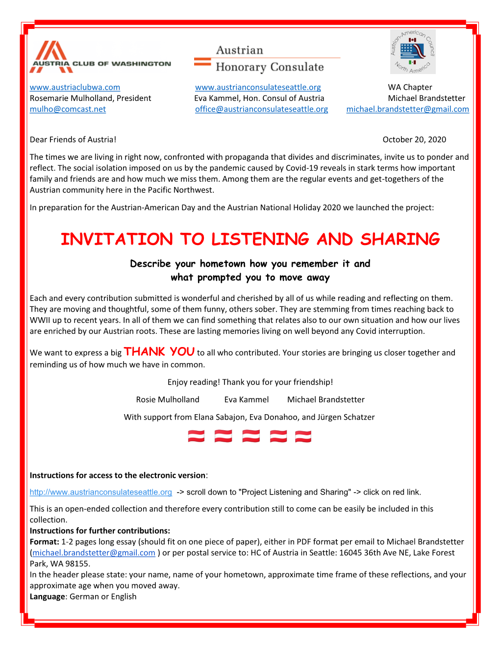 Invitation to Listening and Sharing