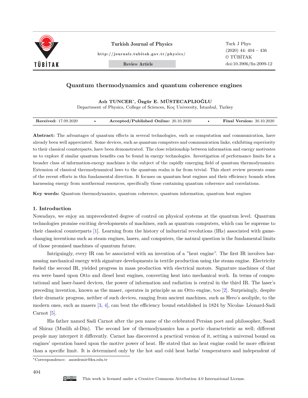 Quantum Thermodynamics and Quantum Coherence Engines