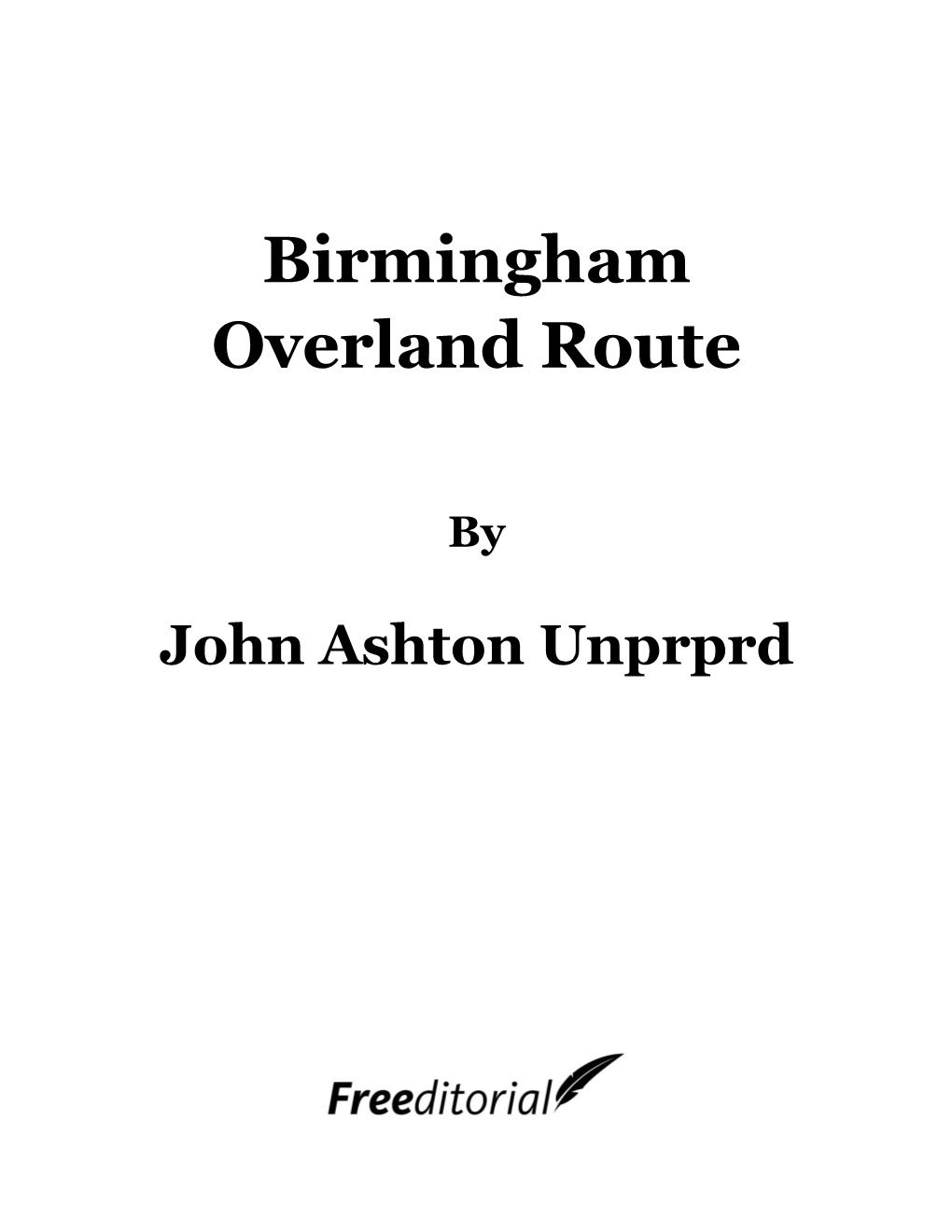Birmingham Overland Route
