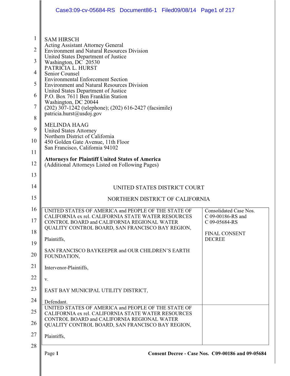 Case3:09-Cv-05684-RS Document86-1 Filed09/08/14 Page1 of 217