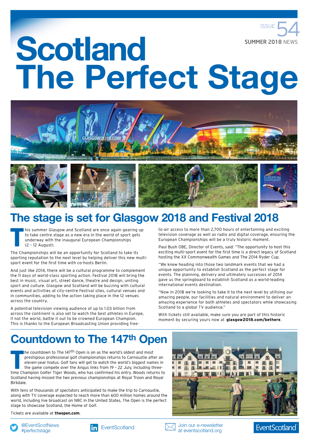 The Stage Is Set for Glasgow 2018 and Festival 2018 Countdown to The