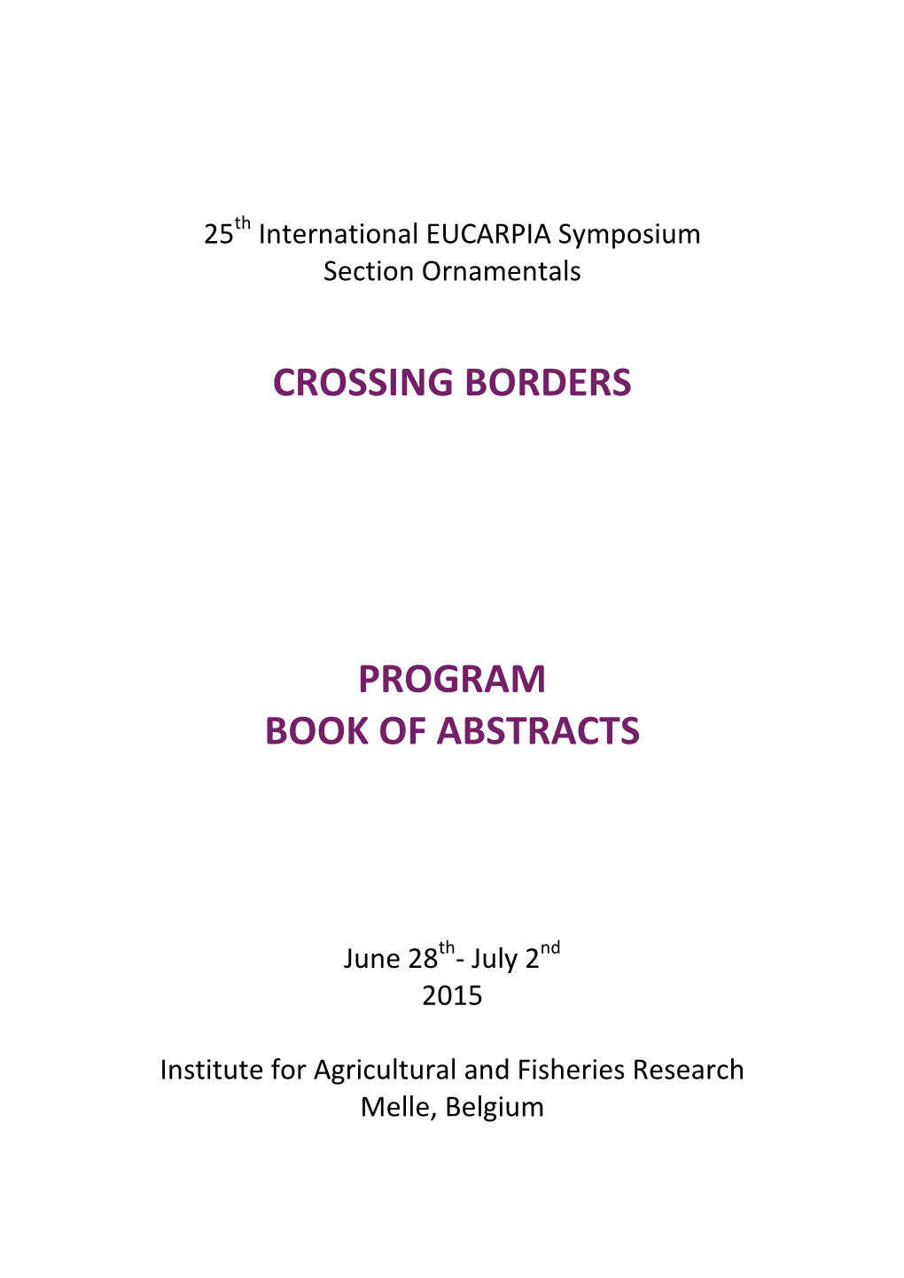 Crossing Borders Program Book of Abstracts