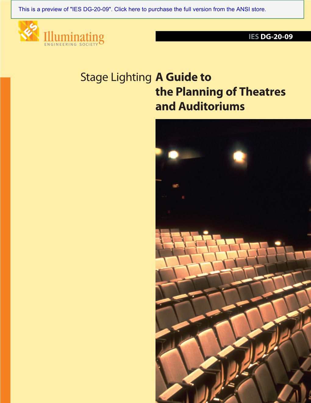 Stage Lighting a Guide to the Planning of Theatres and Auditoriums This Is a Preview of 