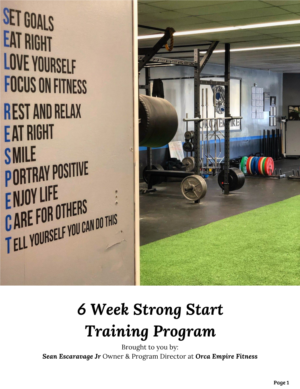 6​ Week Strong Start Training Program