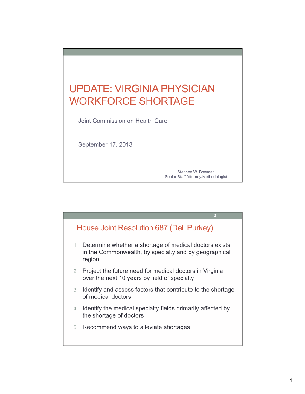 Update: Virginia Physician Workforce Shortage