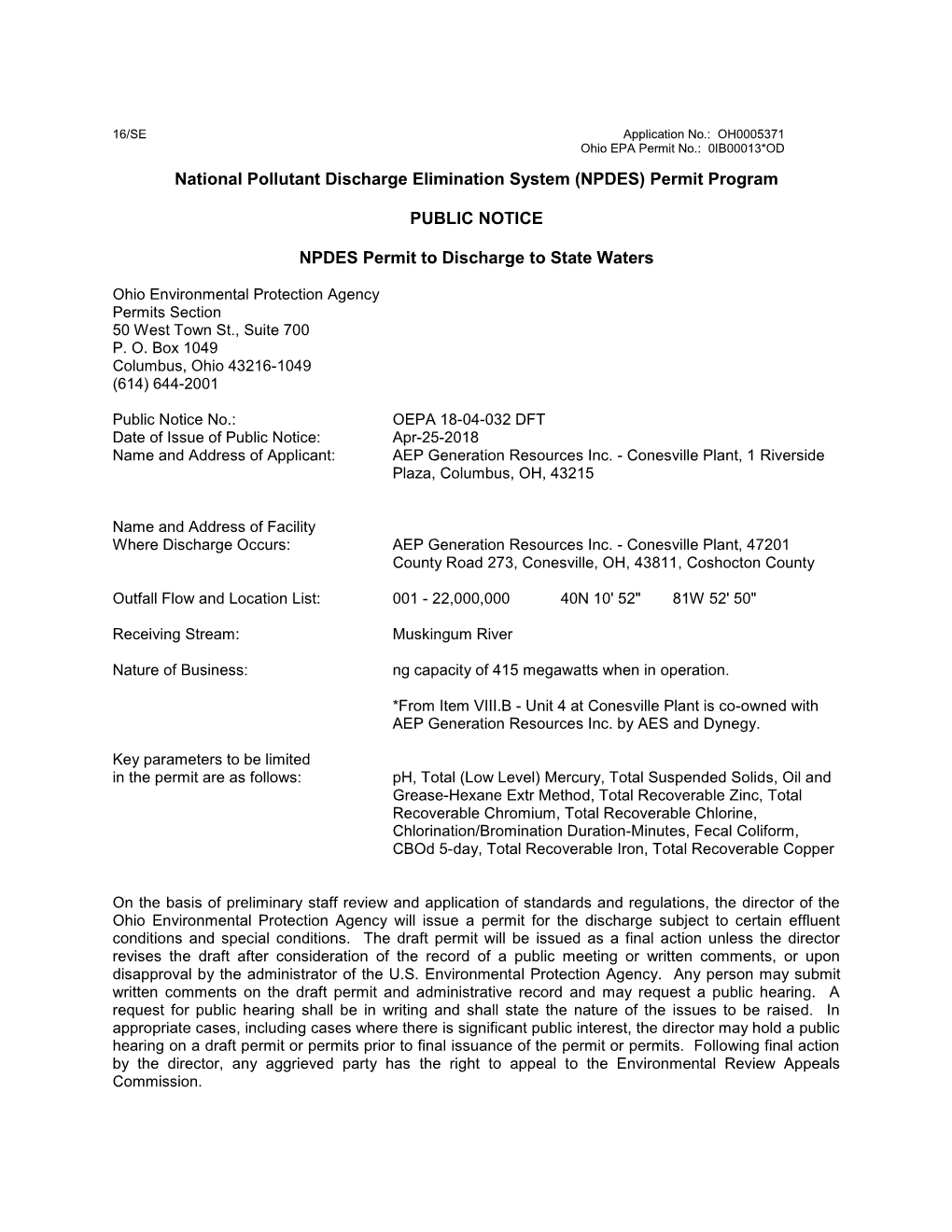 National Pollutant Discharge Elimination System (NPDES) Permit Program