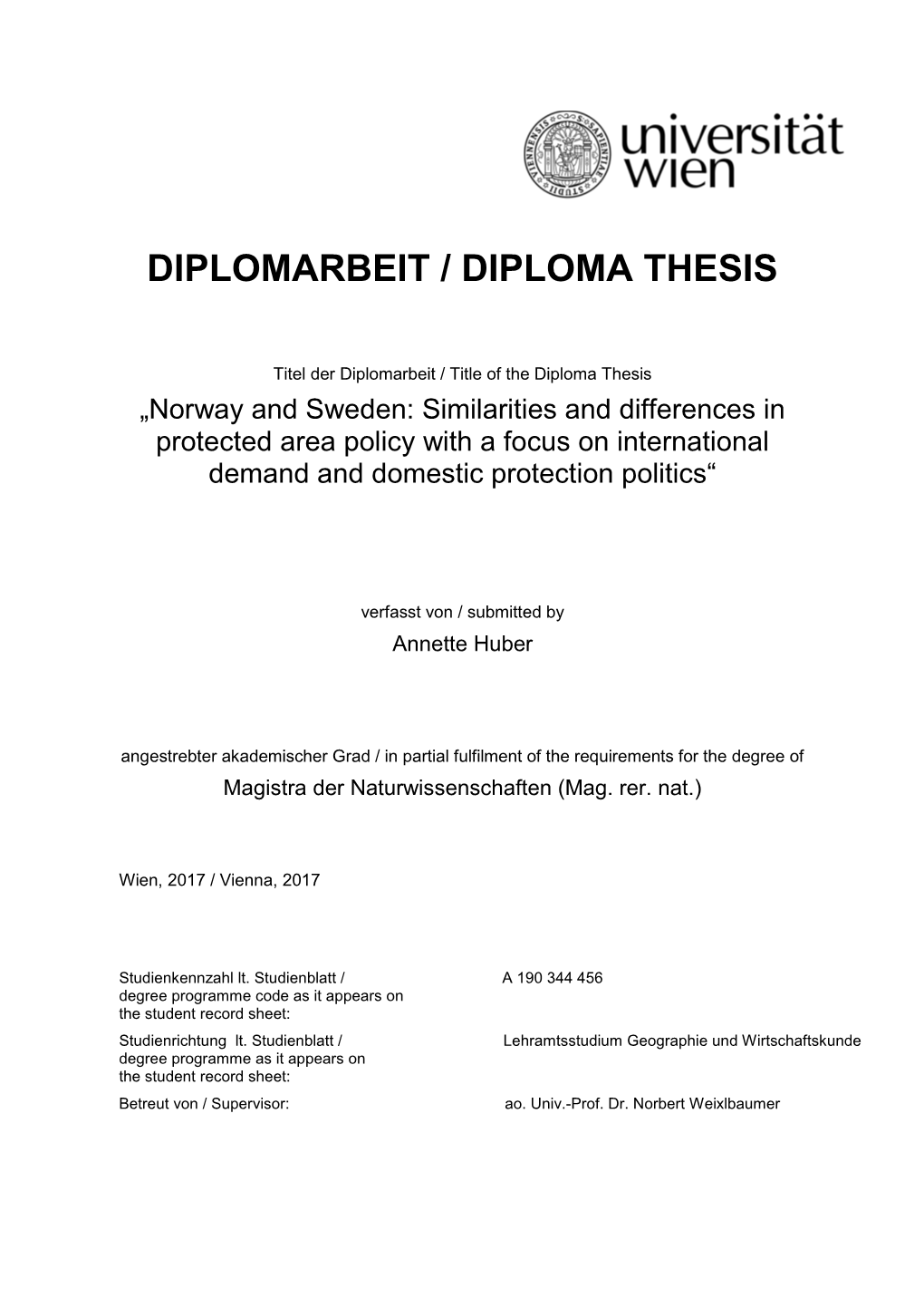 Diplomarbeit / Diploma Thesis